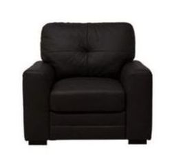 Carmela Leather Storage Armchair - Black